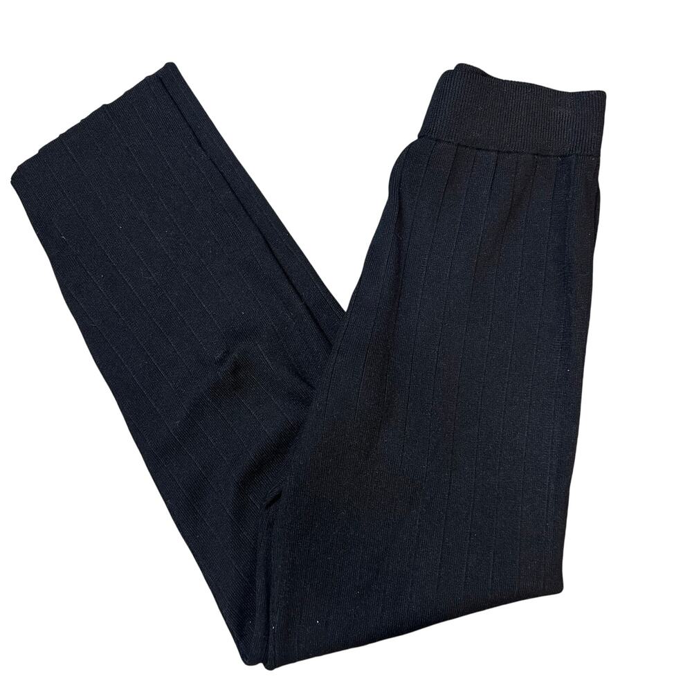 Silk & Salt Black Ribbed Loungewear Pants